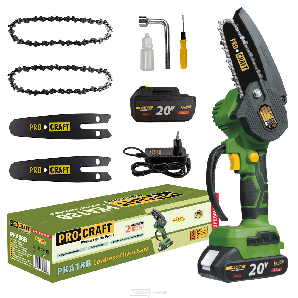 Aku ručná pílka Procraft PKA18B 1 batéria 20V 2Ah, nabíjačka 