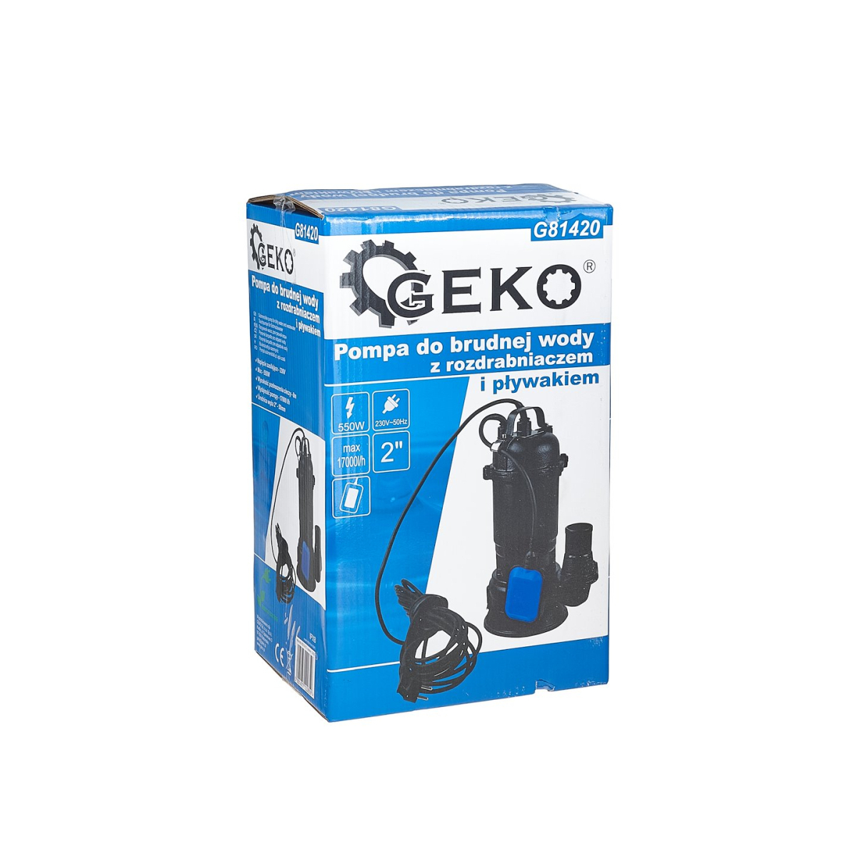  Kalové čerpadlo s drvičom a plavákom, 230V, 550W, Geko G81420 Náhľad