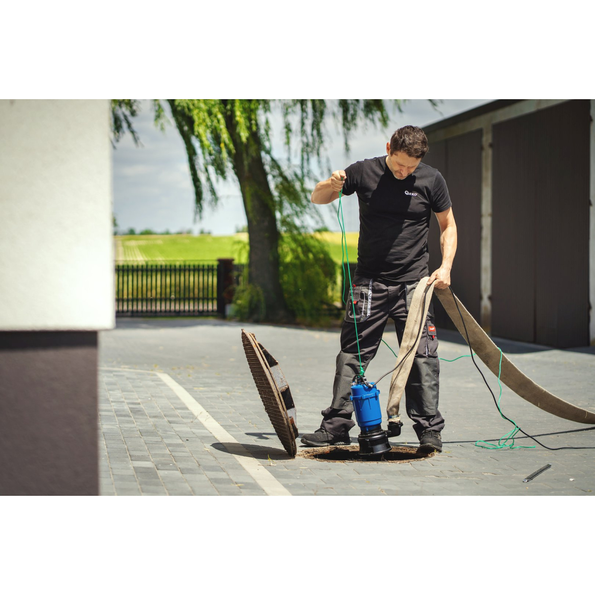 Kalové čerpadlo s drvičom, 230V, 550W, Geko G81424 Náhľad
