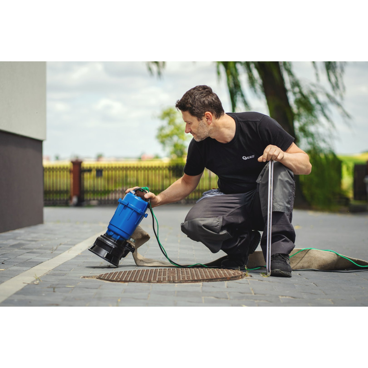 Kalové čerpadlo s drvičom, 230V, 550W, Geko G81424 Náhľad