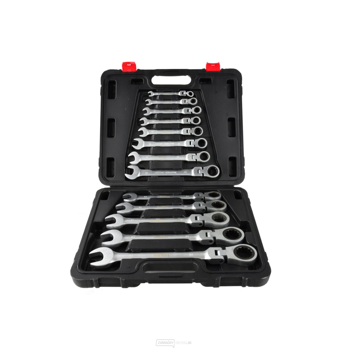 Keltín K00105 - Sada kľúčov račňových očkoplochých s kĺbom 8-32mm, 13 ks