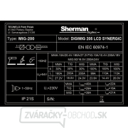 Sherman DIGIMIG 205 LCD SYNERGIC + Horák 3m + Káble 2m + Kukla + Ventil + Hadica + Fľaša CO2 PLNÁ Náhľad