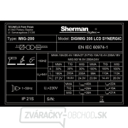 Sherman DIGIMIG 205 LCD SYNERGIC + Horák 3m + Káble 2m + Kukla + Ventil + Hadica + Fľaša CO2  Náhľad