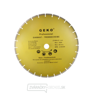 Kotúč rezný diamantový segmentový 400x8x32mm PROFI, Geko G00256 Kotúč rezný diamantový segmentový 400x8x32mm PROFI, Geko G00256 gallery main image