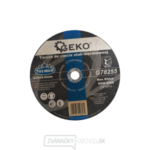 Rezný kotúč na oceľ a nerez, rozmer 230x2x22, 2mm Geko G78255  Rezný kotúč na oceľ a nerez, rozmer 230x2x22, 2mm Geko G78255 gallery main image