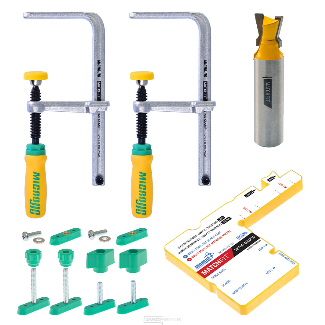 Súprava rybinových svoriek MICROJIG MATCHFIT PRO s frézou a príslušenstvom