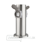 Solight záhradný stĺpik IP44, nerez oceľ, 2 zásuvky, valec, strieborný Náhľad