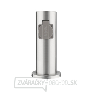 Solight záhradný stĺpik IP44, nerez oceľ, 2 zásuvky, valec, strieborný náhled
