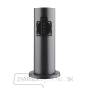 Solight záhradný stĺpik IP44, nerez oceľ, 2 zásuvky, valec, čierny náhled