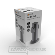 Solight záhradný stĺpik IP44, nerez oceľ, 2 zásuvky, valec, čierny náhled