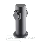 Solight záhradný stĺpik IP44, nerez oceľ, 2 zásuvky, valec, čierny gallery main image