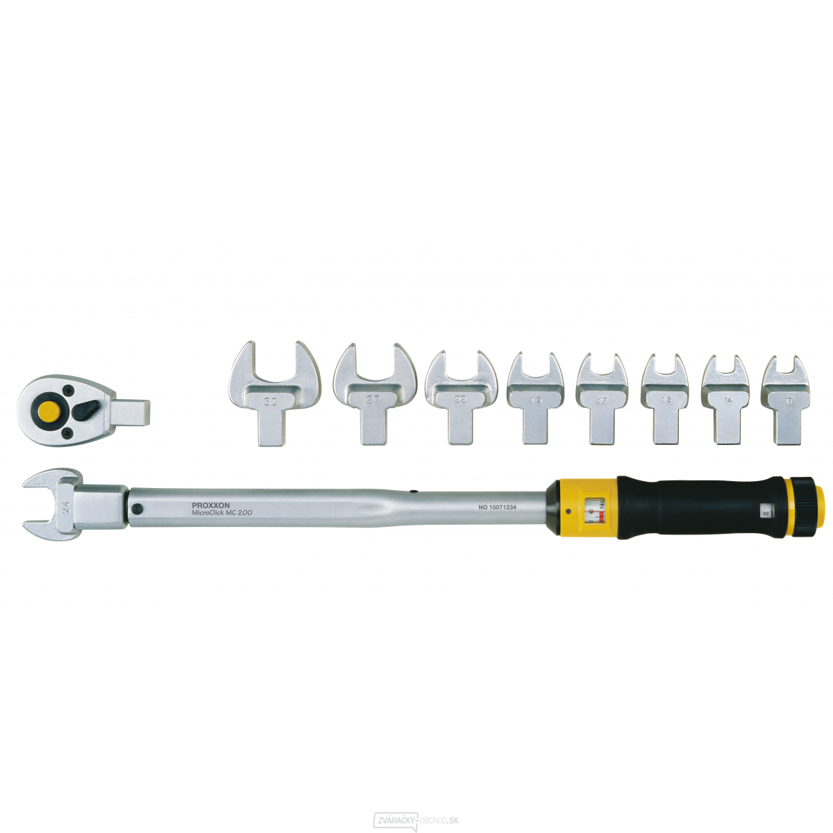 Súprava - Momentový kľúč MicroClick MC 200 a 10 nástavcov