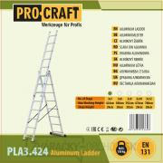 Rebrík hliníkový trojdielny 3x7 Procraft PLA3.424  Náhľad