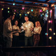 Solight LED smart vonkajšia reťaz s RGB žiarovkami, bluetooth, 15 žiaroviek, 14m+6m, 10W náhled