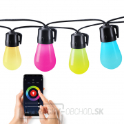 Solight LED smart vonkajšia reťaz s RGB žiarovkami, bluetooth, 15 žiaroviek, 14m+6m, 10W gallery main image