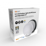Solight LED vonkajšie osvetlenie so senzorom a nastaviteľnou CCT, 18W, 1350lm, 22cm, 2v1 - biely a čierny kryt náhled