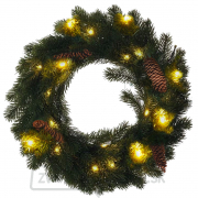 Solight vianočný veniec, priemer 40cm, 15x LED, IP44, 3x AA, časovač gallery main image
