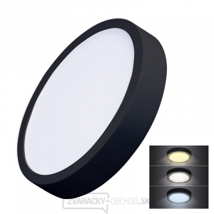Solight LED mini panel CCT, prisadený, 24W, 1800lm, 3000K, 4000K, 6000K, okrúhly, čierna farba gallery main image