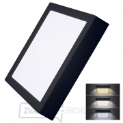Solight LED mini panel CCT, prisadený, 24W, 1800lm, 3000K, 4000K, 6000K, štvorcový, čierna farba gallery main image