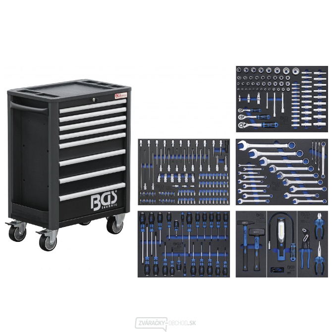 BGS 4113, Dielenský vozík Profi Standard | 8 zásuviek | s 234 nástrojmi