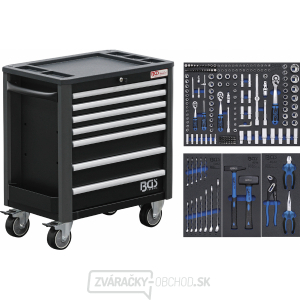 BGS 4140, Dielenský vozík | 7 zásuviek | veľmi malá konštrukčná výška | s 209 nástrojmi BGS 4140, Dielenský vozík | 7 zásuviek | veľmi malá konštrukčná výška | s 209 nástrojmi gallery main image