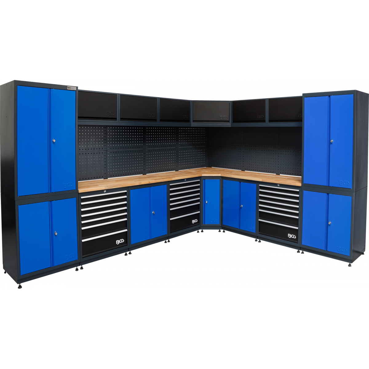BGS 80160, Systém nástenných jednotiek | dielňa | drevo | 8 moduly BGS 80160, Systém nástenných jednotiek | dielňa | drevo | 8 moduly