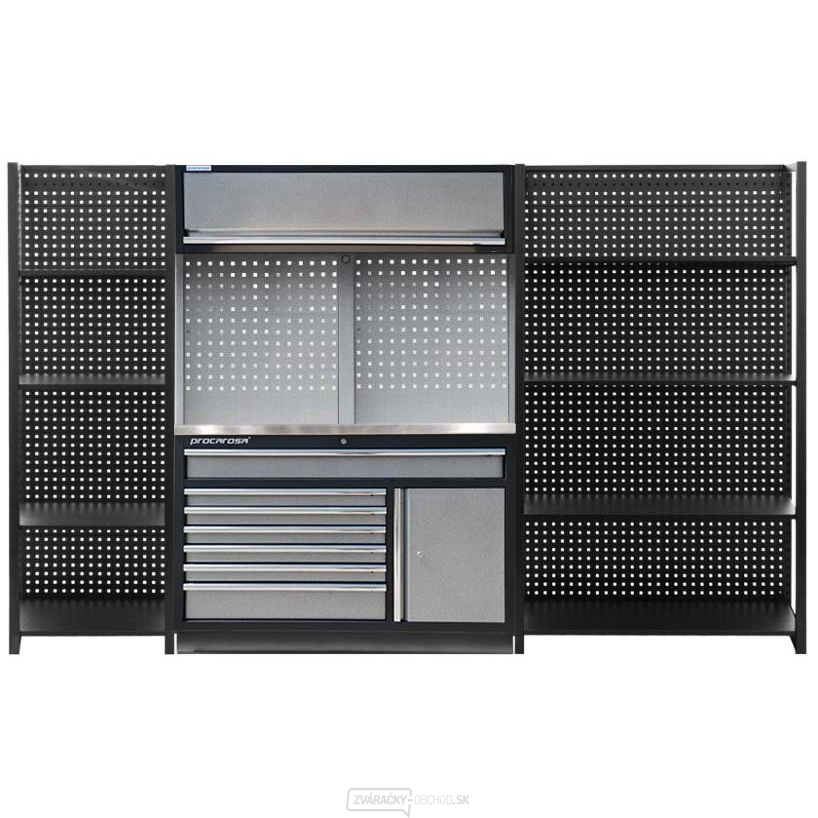 Zostava dielenského nábytku Procarosa PROFI TGC-1371-TJA Pracovná doska:: nerezová
