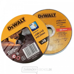 Rezný kotúč 125 x 1,2 mm, 10 ks DeWALT DT43922 Rezný kotúč 125 x 1,2 mm, 10 ks DeWALT DT43922 gallery main image