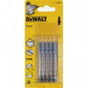 Pílový list na hrubý kov 2,5-6 mm rovný rez pre priamočiare píly 76 mm 5 ks DeWALT DT2161