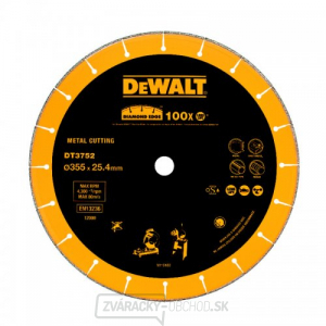 Dia nôž pre búrací stroj D28710/D28715 na kov, betón a profily 355x25,4 mm DeWALT DT3752 Dia nôž pre búrací stroj D28710/D28715 na kov, betón a profily 355x25,4 mm DeWALT DT3752 gallery main image