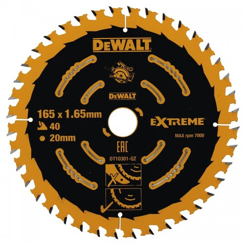 Pilový kotúč 165x20mm, 40 zubov DeWALT FLEXVOLT DT10301