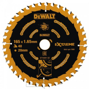 Pilový kotúč 165x20mm, 40 zubov DeWALT FLEXVOLT DT10301 gallery main image