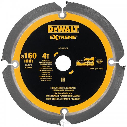Pilový kotúč na cementovláknité dosky a laminát 160x20 mm 4z DeWALT DT1470