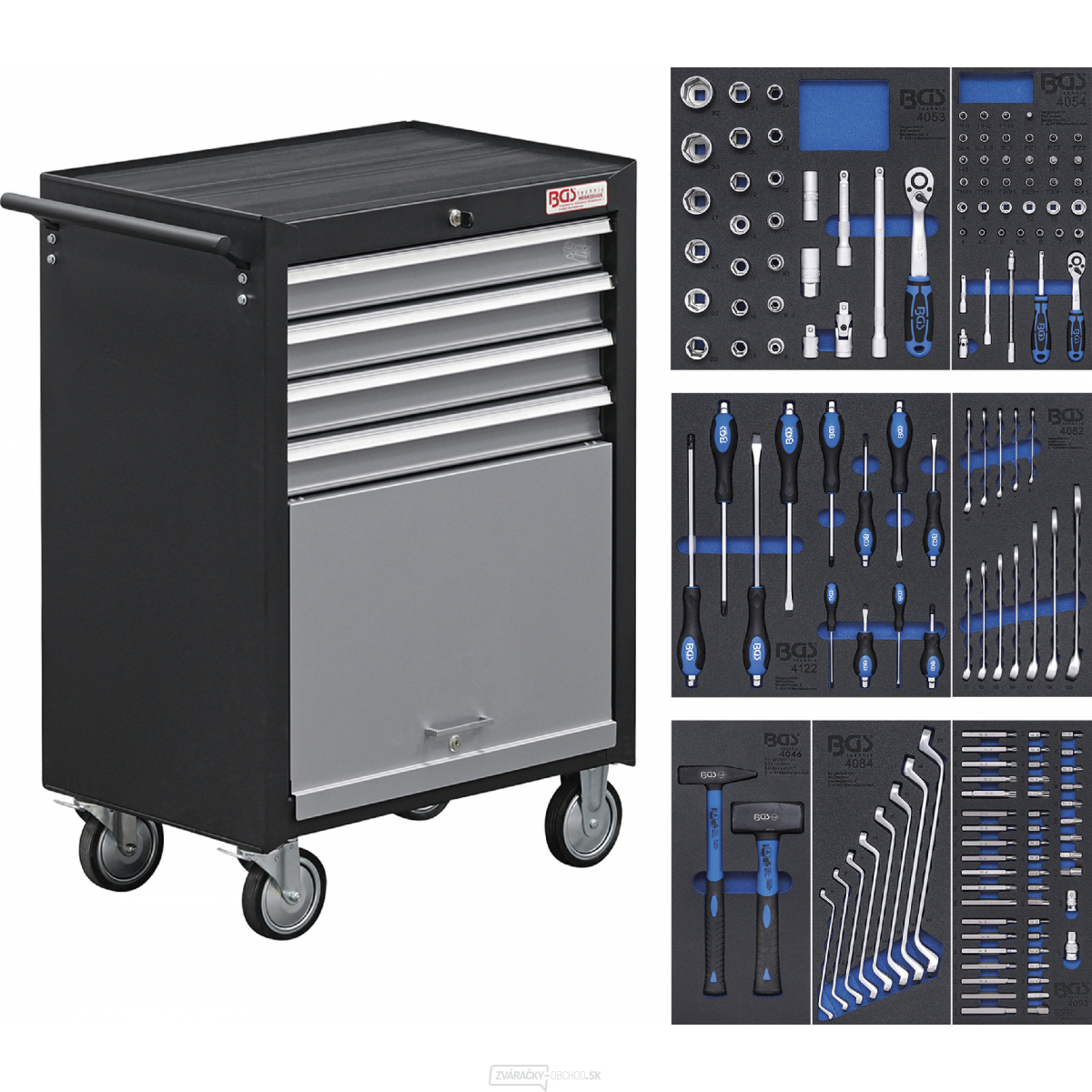 BGS 4086, Dielenský vozík"učňovský" | 4 zásuviek | so 151 nástrojmi