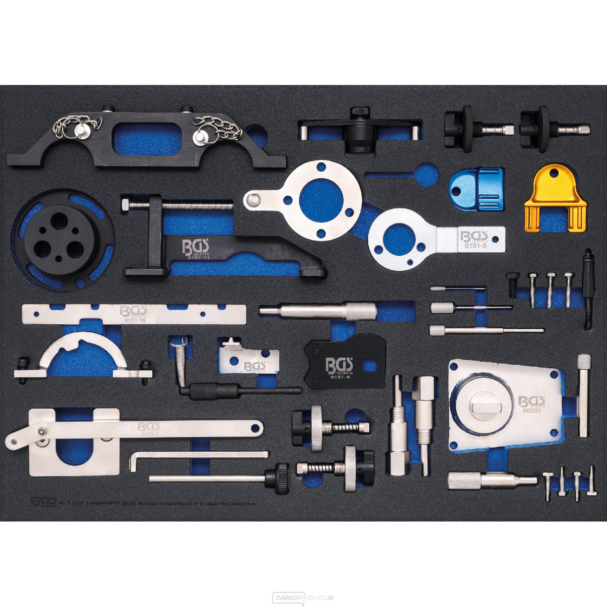 BGS 4138, Vložka do dielenského vozíka 3/3: súprava náradia na nastavenie motora | pre Opel, Chevrolet, Saab, Fiat, Lancia,