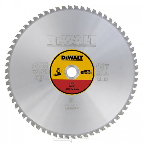 Pilový kotúč na rezanie kovu 355x25,4mm 66z EXTREME DeWALT DT1926
