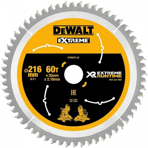 Pilový kotúč 216x30mm 60z DeWALT FLEXVOLT DT99570
