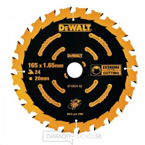 Pilový kotúč 165x20 mm, 24 zubov pre akumulátorové píly DeWALT DT10624 Pilový kotúč 165x20 mm, 24 zubov pre akumulátorové píly DeWALT DT10624 gallery main image