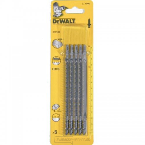 Pílový list na drevo do 100 mm rovný rez pre priamočiare píly 152 mm 5 ks DeWALT DT2169