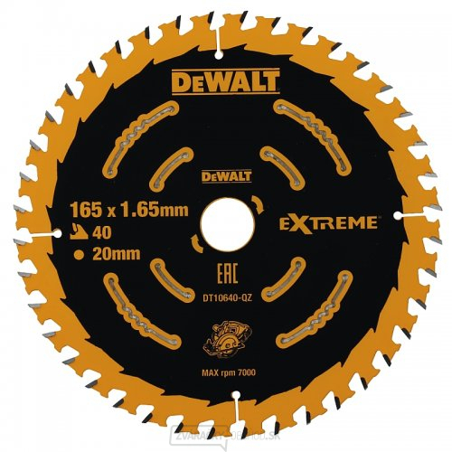 Pilový kotúč 165x20mm, 40 zubov EXTREME pre akumulátorové píly DeWALT DT10640
