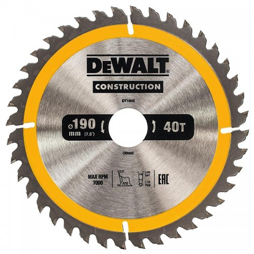 Pilový kotúč 190x30mm 40z ATB 10° DeWALT DT1945