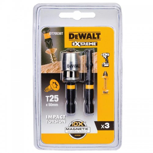 Torzné bity 2xT25 50mm magnetický držiak DeWALT DT70538T