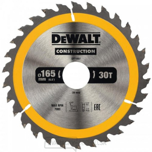 Pilový kotúč 165x30 mm, 30 zubov DeWALT DT1937 Pilový kotúč 165x30 mm, 30 zubov DeWALT DT1937 gallery main image