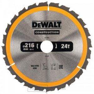 Pilový kotúč 216x30mm 24z ATB 5° DeWALT DT1952 Pilový kotúč 216x30mm 24z ATB 5° DeWALT DT1952 gallery main image