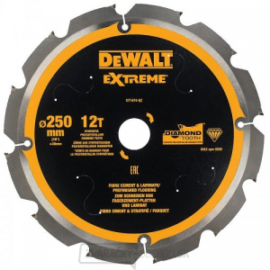 Pílový list na cementovláknité dosky a laminát 250x30 mm 12z DeWALT DT1474 gallery main image