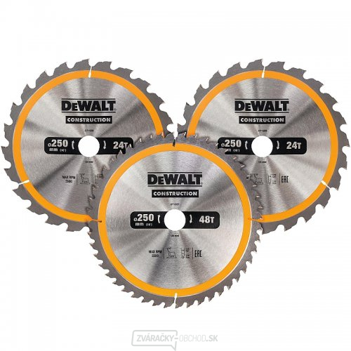 Sada 3 pílových listov 250x30 mm (2xDT1956, 1xDT1957) DeWALT DT1963