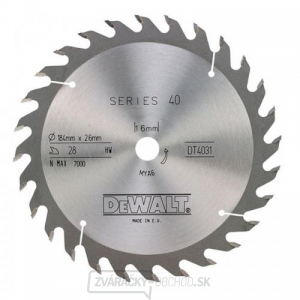 Pilový kotúč 184x16mm 28z ATB 25° DeWALT DT4031 Pilový kotúč 184x16mm 28z ATB 25° DeWALT DT4031 gallery main image