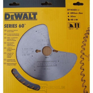 Pilový kotúč 250x30mm 48z ATB 10° DeWALT DT4323