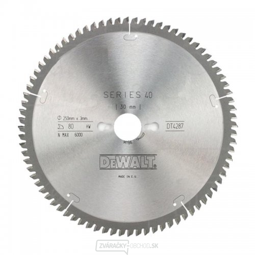 Pilový kotúč 250x30mm 80z TCG -5° DeWALT DT4287