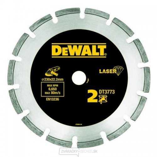 Čepeľ Laser 2 na brúsne materiály a betón 230x22,2 mm DeWALT DT3773 Čepeľ Laser 2 na brúsne materiály a betón 230x22,2 mm DeWALT DT3773 gallery main image